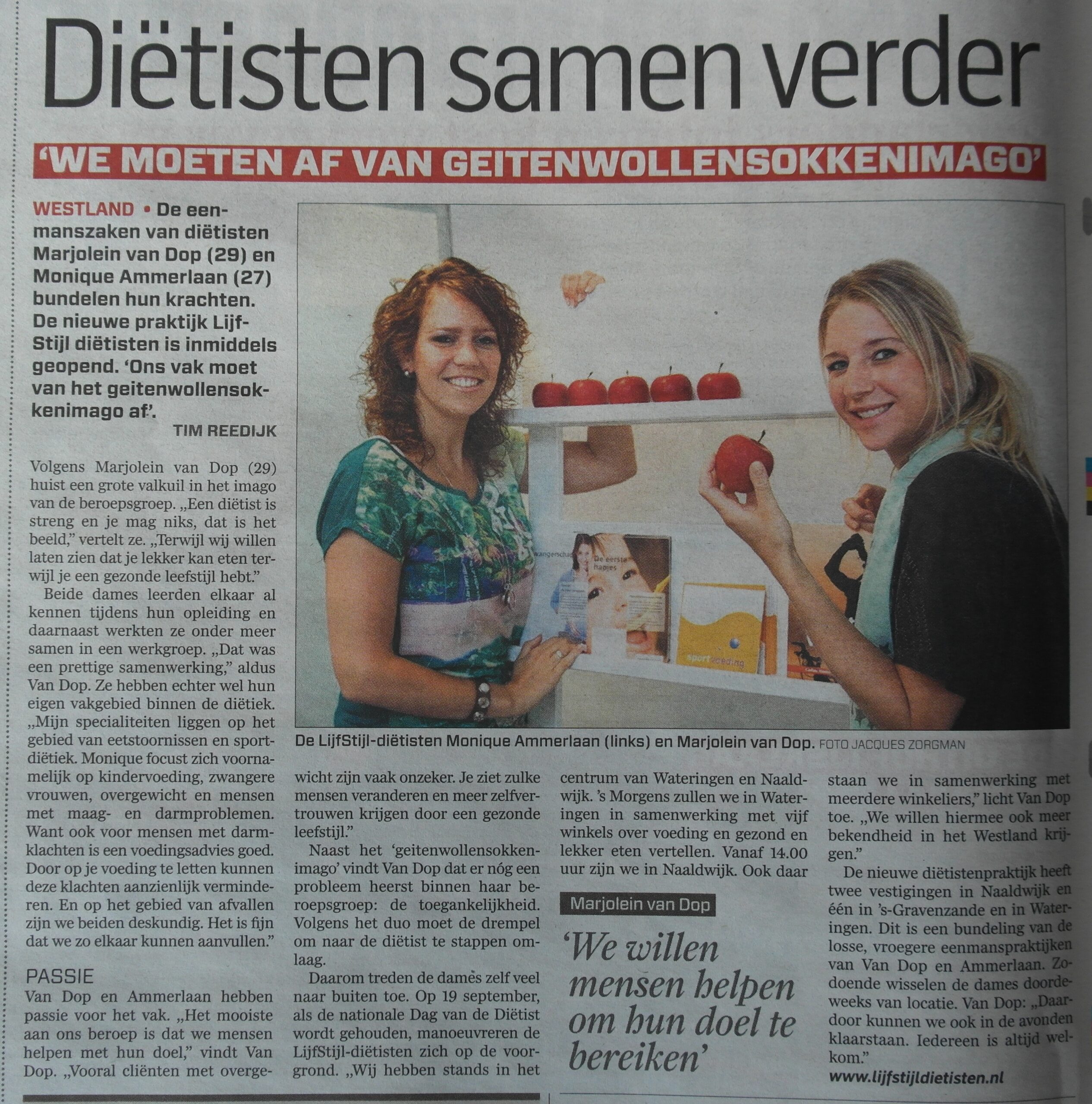 Artikel AD over de nieuwe praktijk!